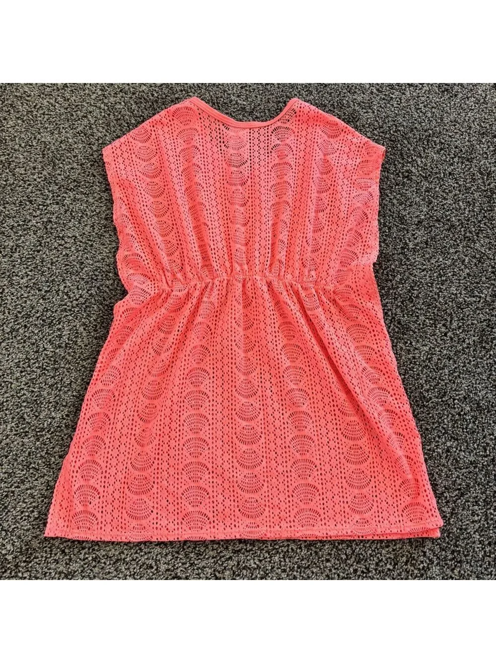 Swim Suit Cover-up Girl’s Coral Lace Top Size 6-6x